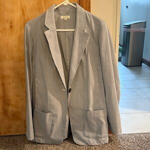 Max Studio Women's Striped Blazer - Gray